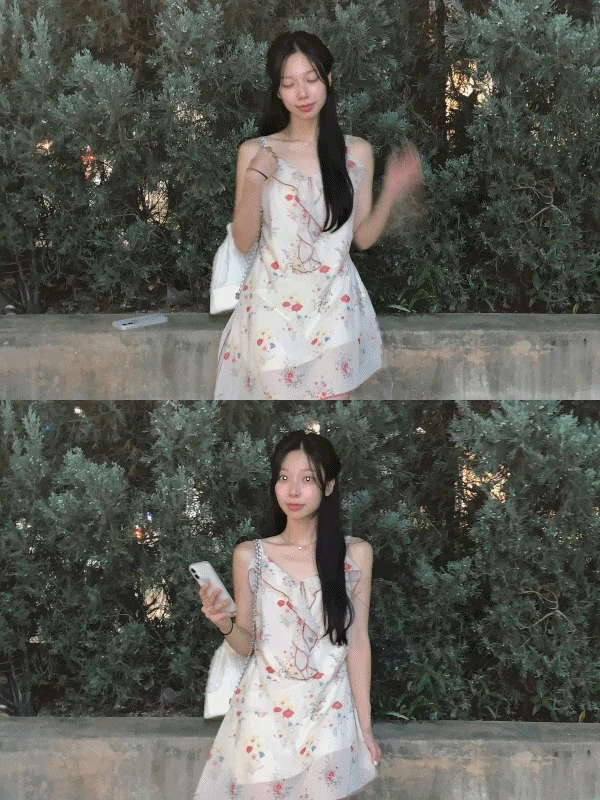 라니에르 플라워 러플 원피스