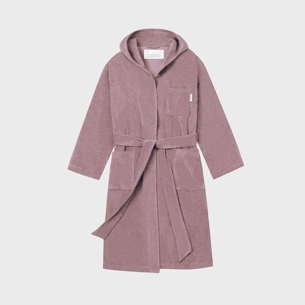 HOODED COMFY TERRY ROBE_INDIE PINK
