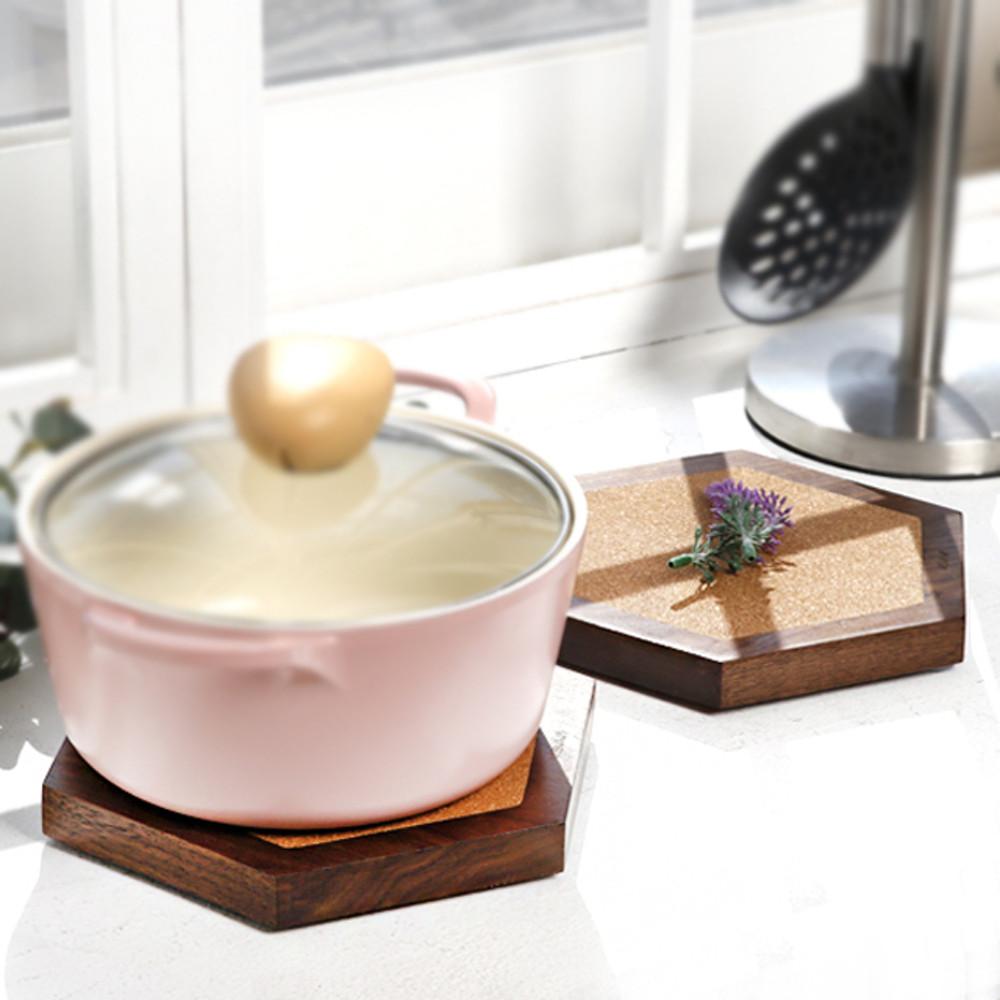 비스비바 우드 코르크 코스터 냄비받침 냄비받침대 2종