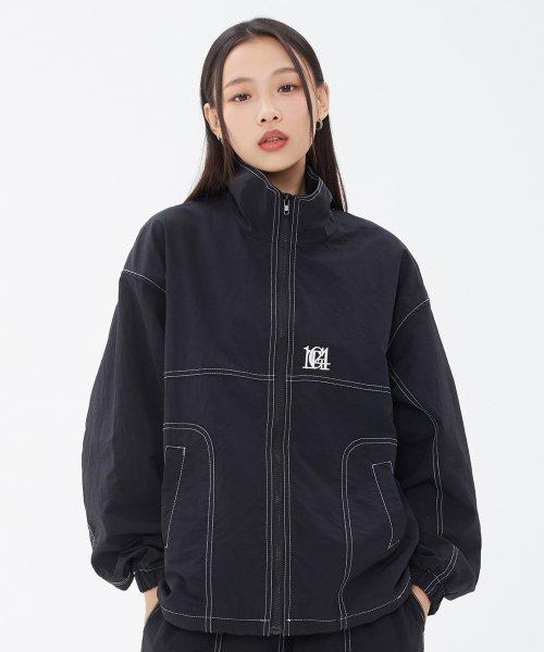 스티치 윈드브레이커_블랙