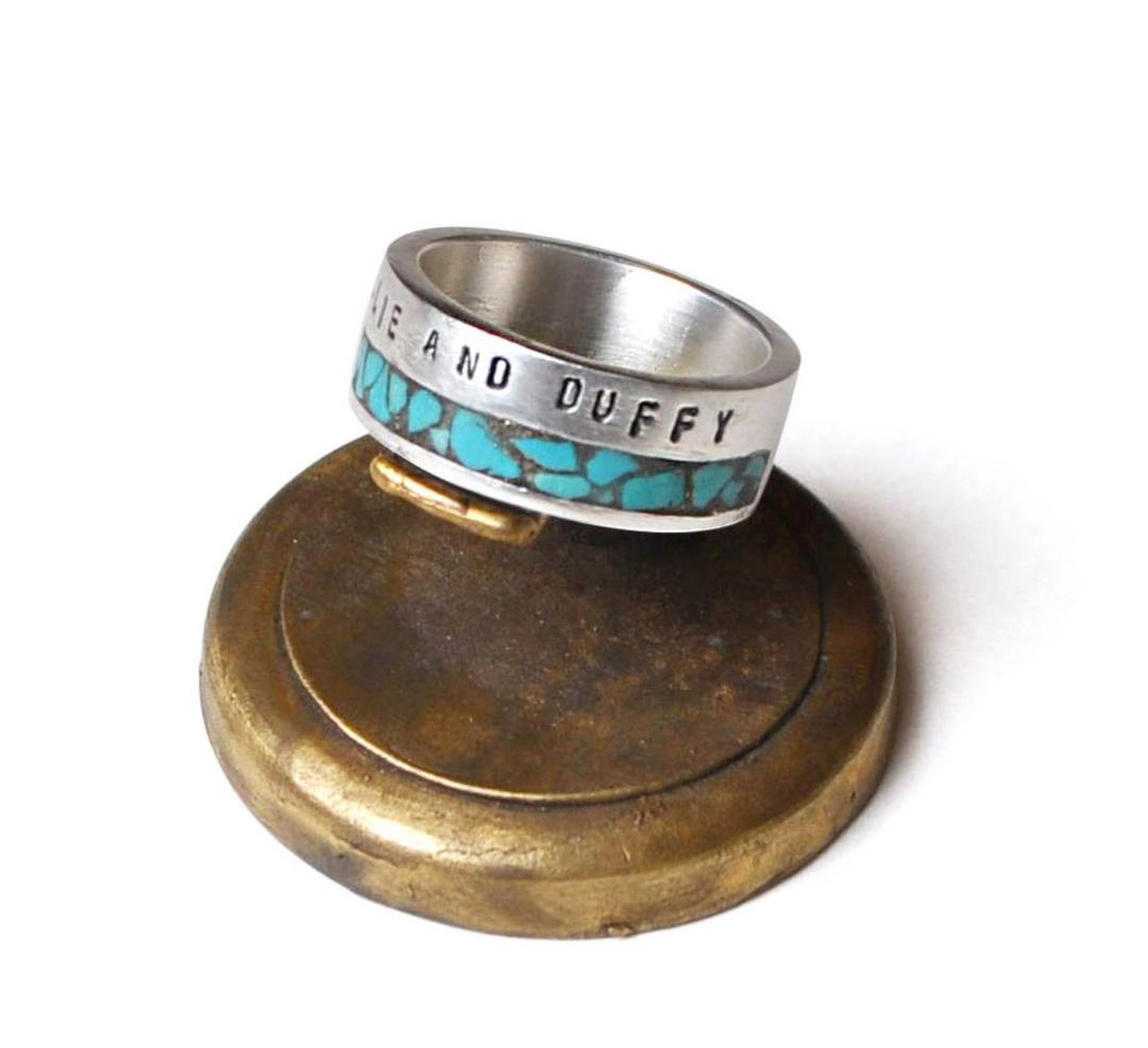 Turquoise Crack Ring (stamp ver.)