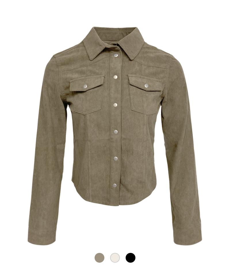 페이 코듀로이 슬림 핏 셔츠