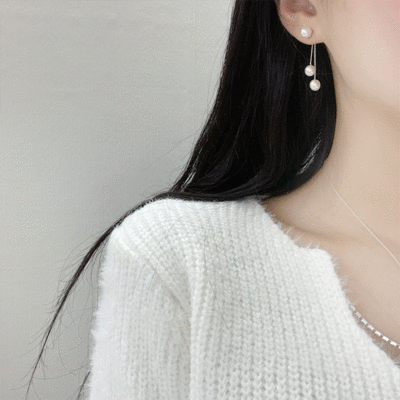 린드 진주 드롭귀걸이 (2color)
