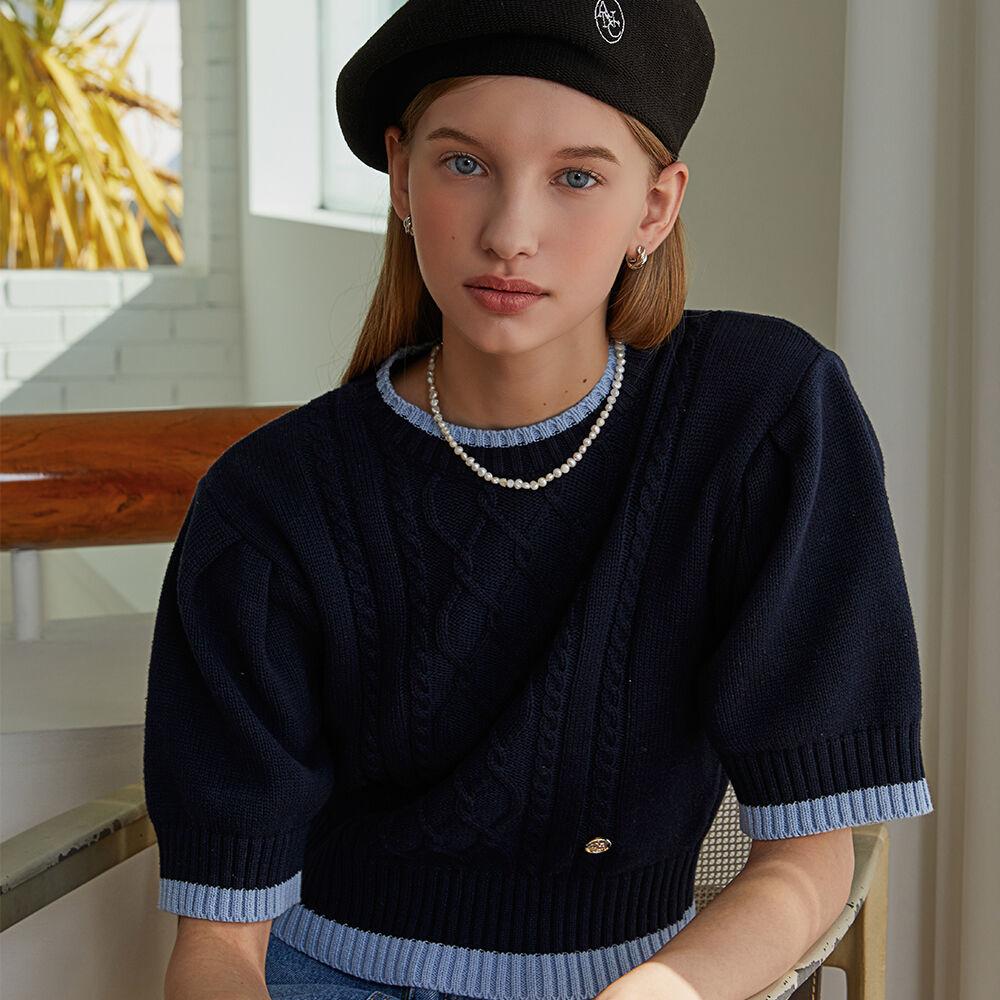 [29CM 단독] ANOETIC GOLD PUFF KNIT_NAVY