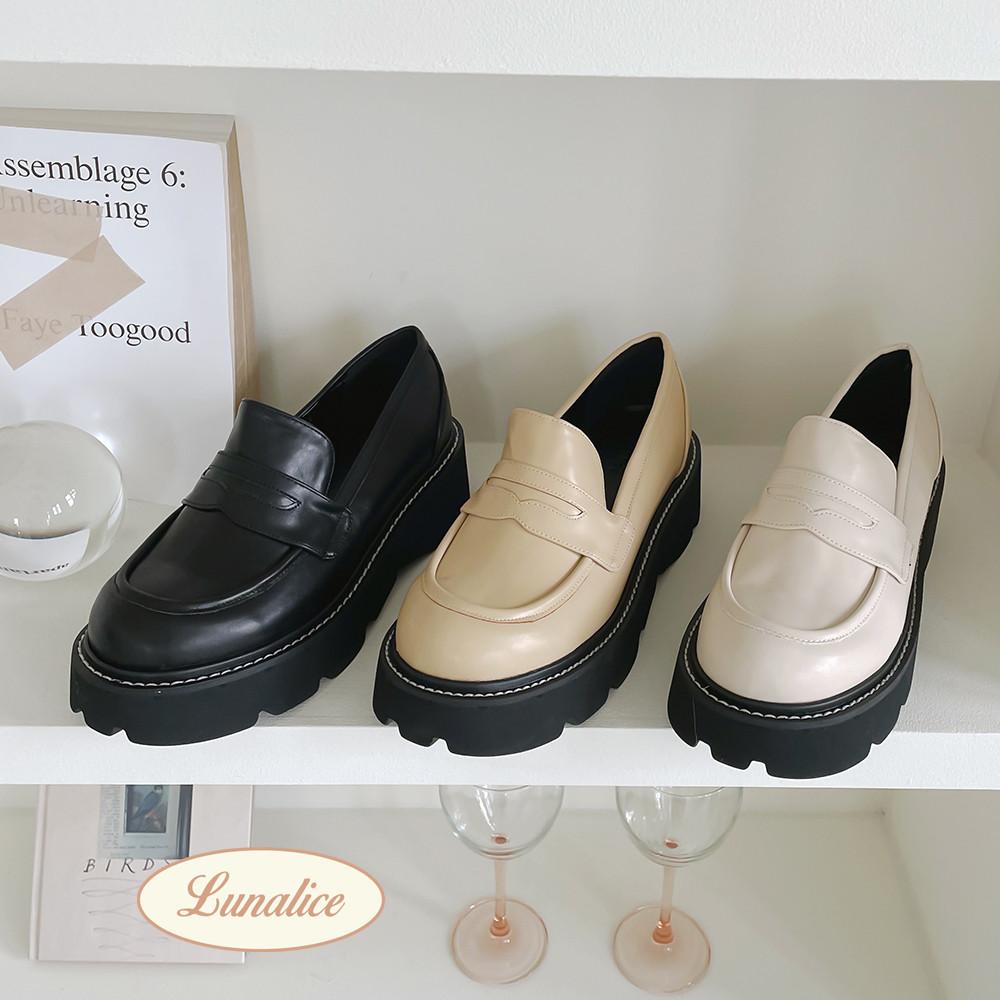 [시즌 특별 쿠폰] 하이퀄리티 스티치 포인트 통굽 플랫폼 페니 로퍼