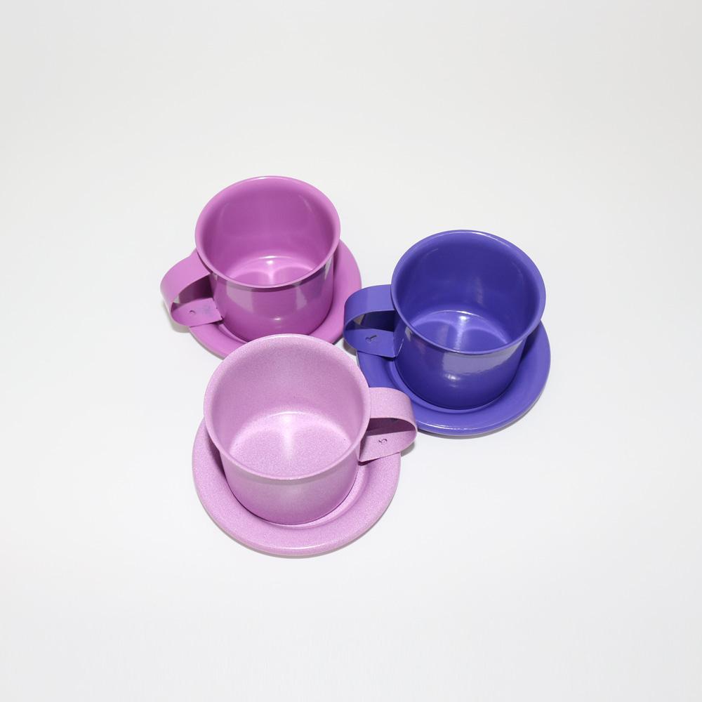 Enamel Espresso Cup with Mini Saucer (Purple Series)