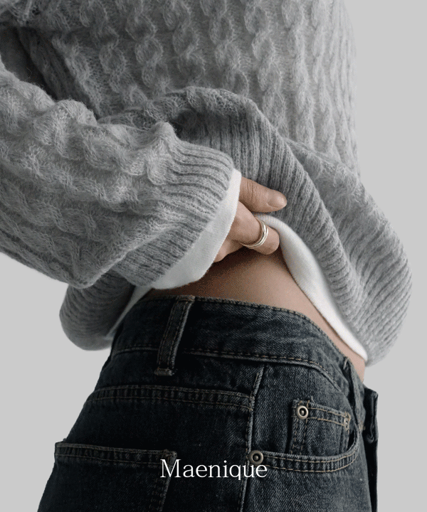 매니크 [MNQ] 유르트 루즈핏 꽈배기 니트(울20)