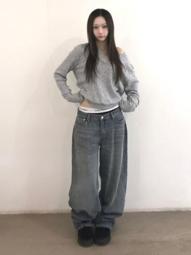 #데일리 로우 라이즈 중청 데님