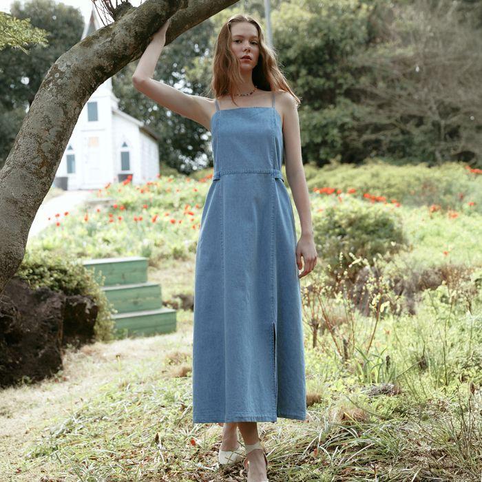 LINZI rayered sleeveless denim dress_BLUE