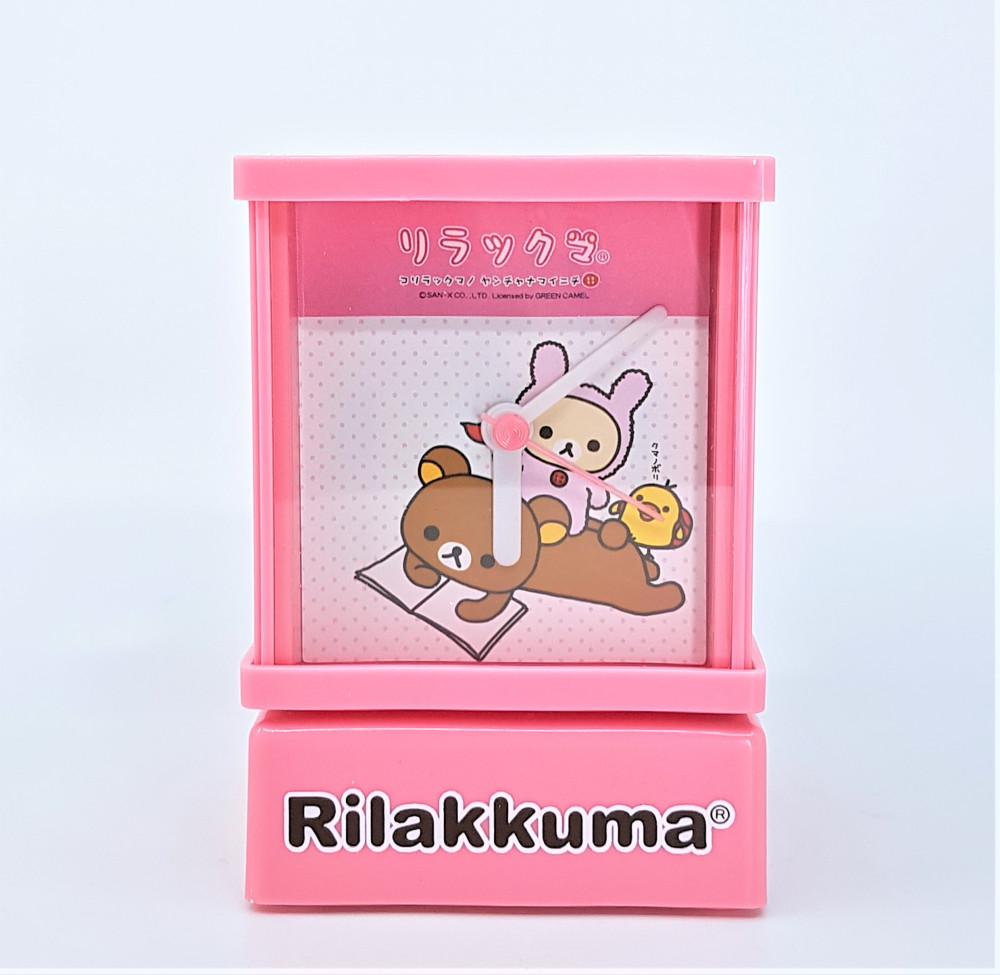 SAN-X 리락쿠마 탁상시계 핑크 데스크클락  desk clock リラックマ デスククロック