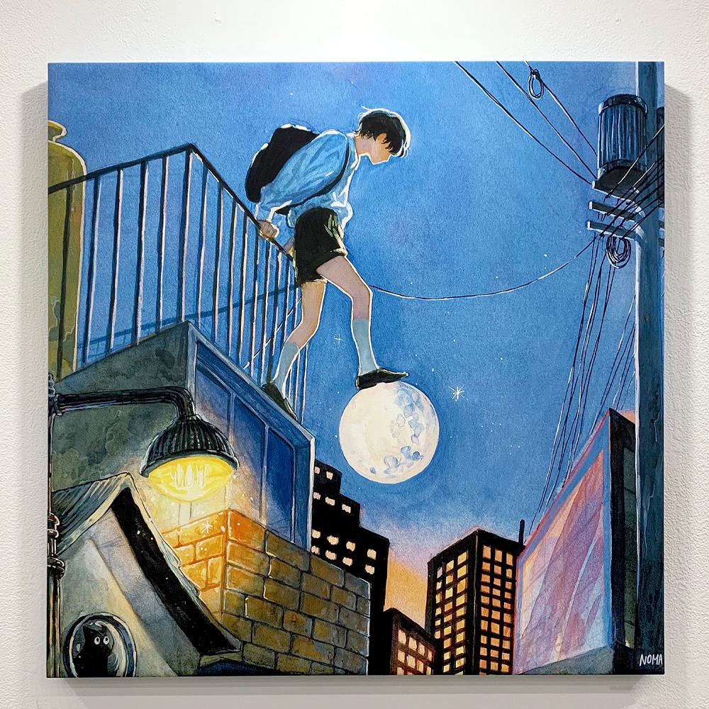 달 위를 걷는 캔버스 액자 / 무료배송 / NOMA 작가 대형 액자 / 일러스트 작가 액자 / 인테리어 액자 / 벽걸이 액자 / 그림 캔버스 작품