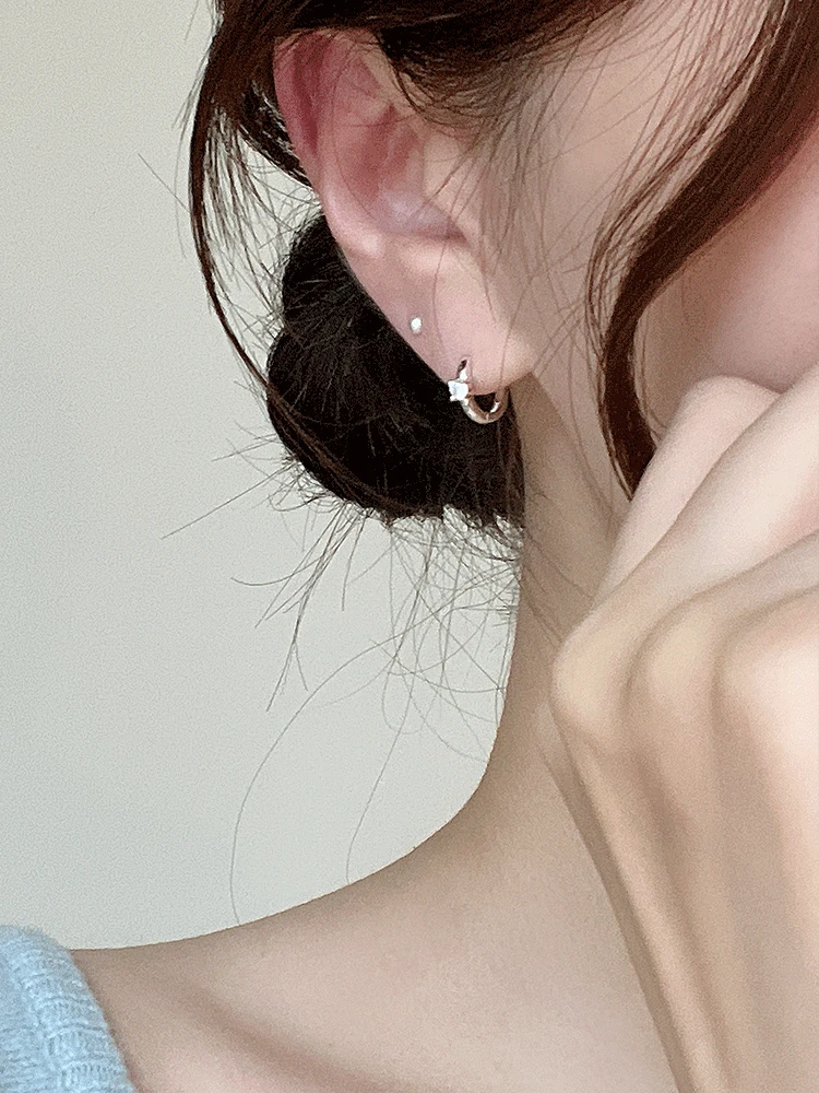 925 silver 2.5mm cubic one-touch earring(원터치)