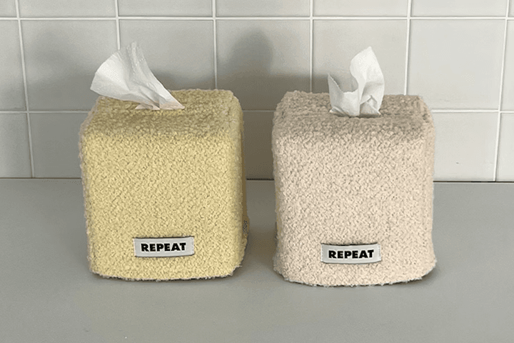 크림 정사각 휴지케이스 롤휴지 각티슈 커버 2colors