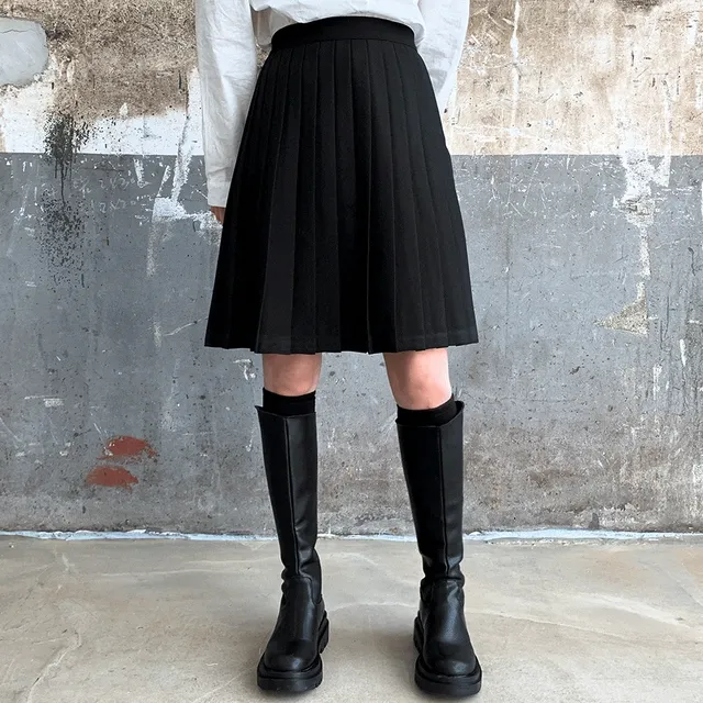 어텐션 플리츠 스커트