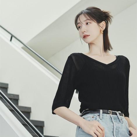 [일시불1만원↓]세루티 23SUMMER 시스루 반팔 니트 3종+슬립세트