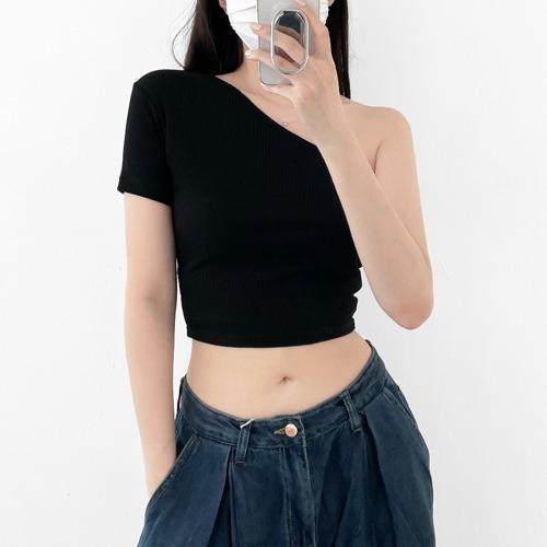 워터 원 숄더 크롭T(3color)