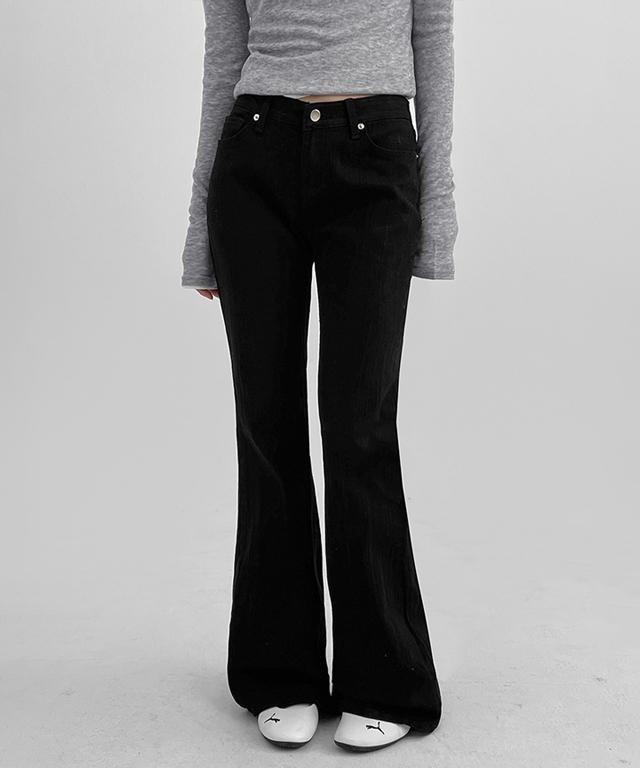 블랙업 [4천장판매] 롬텔 로우웨이스트 부츠컷 팬츠