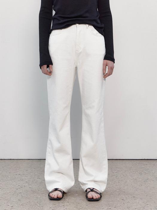 BASIC SEMI BOOTCUT DENIM (OFF WHITE)
