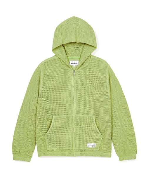 Mesh Zip Hoodie - Green