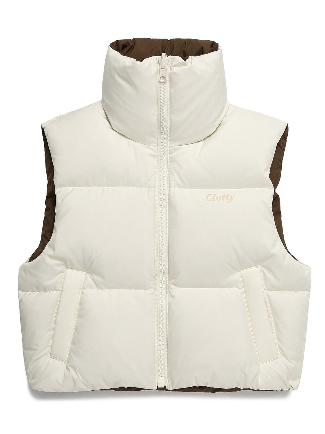 SERIF LOGO REVERSIBLE PADDED VEST[IVORY]