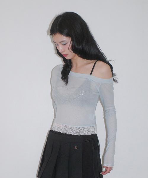 Dream Girl Crystal Long sleeve T-shirt_BABY BLUE