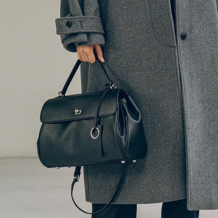 SIAC3061 Leather Michelle Bag M_Black