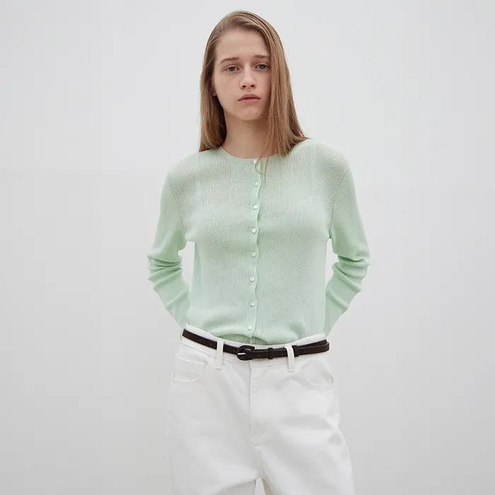 Light Slim Knit Cardigan - Irish Mint