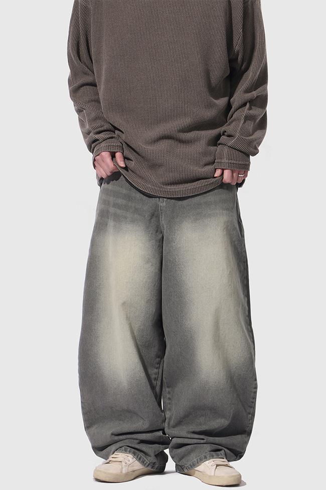 Gray Washing Balloon Denim Pants [1color]