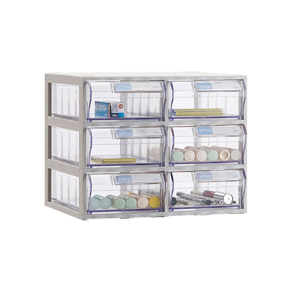 (중형)다용도 투명수납함 6칸