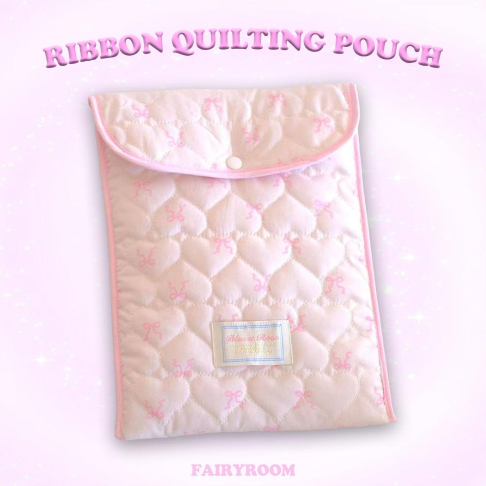 리본퀄팅 아이패드/ 노트북 파우치