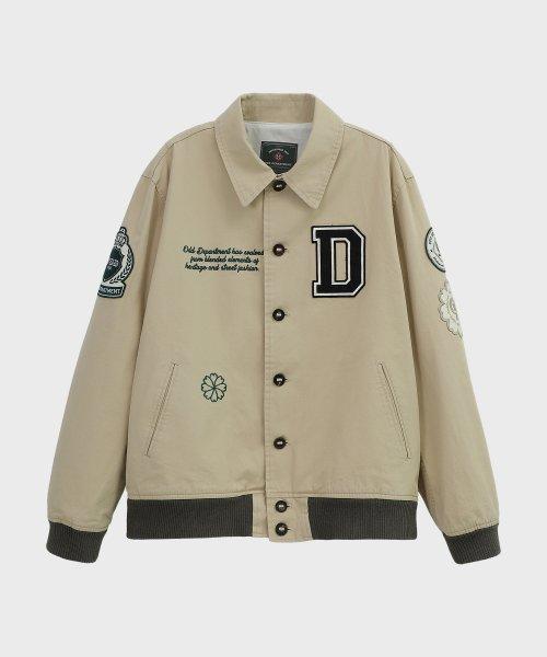 Washed Cotton Varsity Jacket