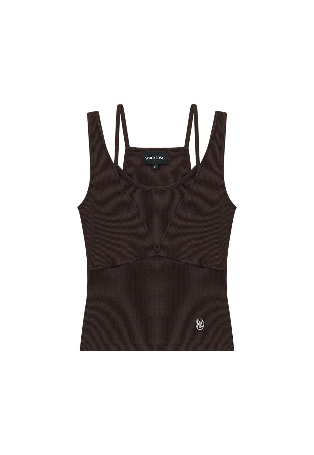 Layered sleeveless - BROWN