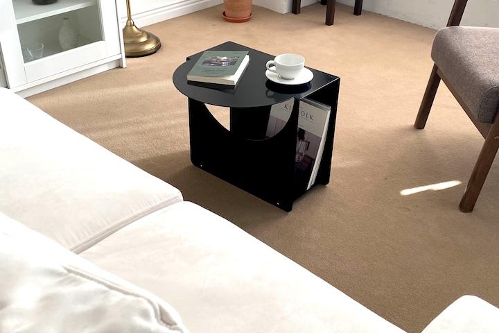 [15%쿠폰/리뷰이벤트] BN 절곡 사이드테이블 스틸 블랙 아이보리