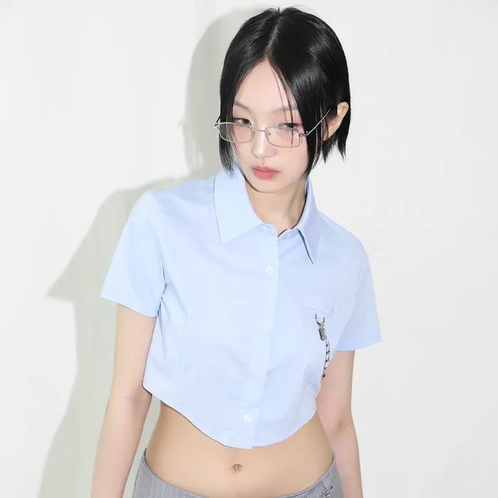 Razor Blade Half Shirt - BLUE