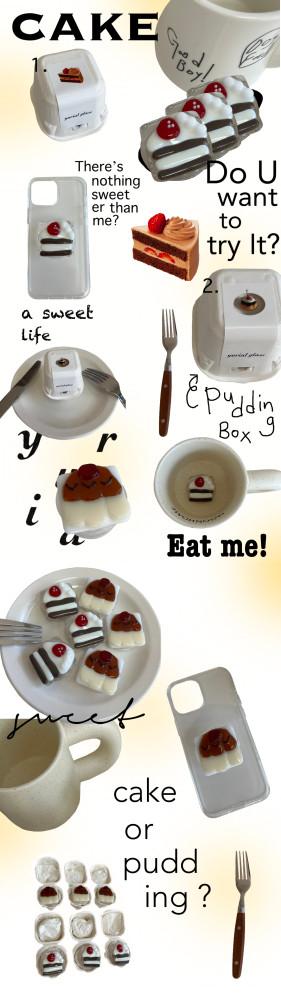 [pudding cake griptok] 유리 푸딩, 유리 케이크 그립톡 스마트톡 제작