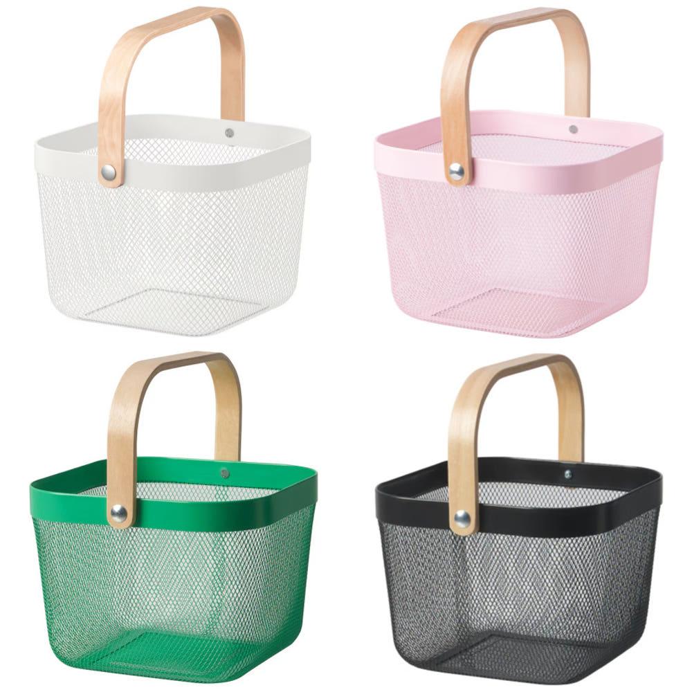 이케아철제바구니 리사토르프 스텐 와이어 바스켓 장난감 수건 정리 팬트리 철망 다용도바구니