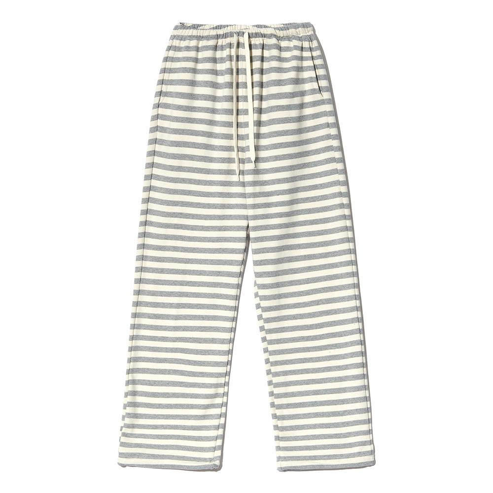 SOFT STRIPE SWEAT PANTS (GREY)