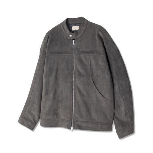 스웨이드 투웨이 바이커 자켓 (차콜