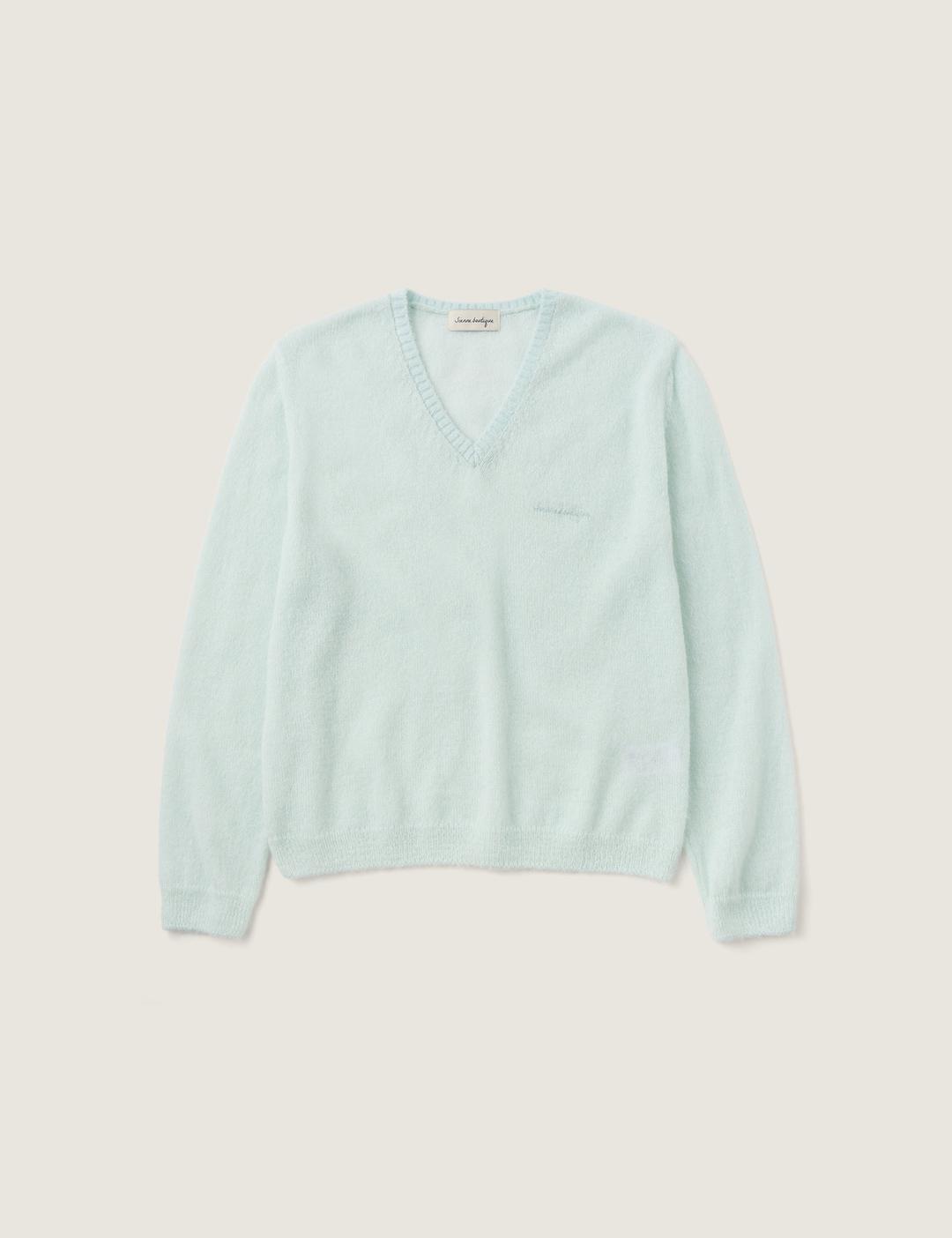 Mumu V-neck Knit (Pale Mint)
