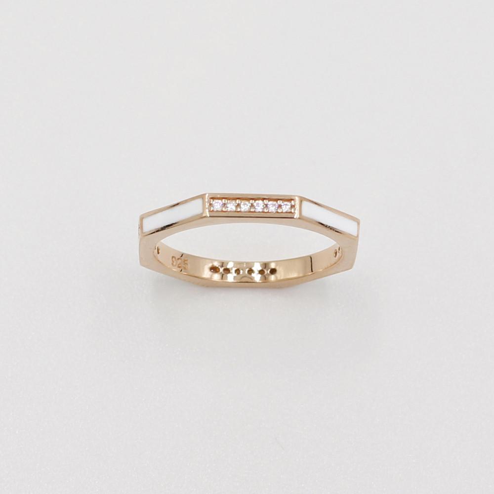 Silver 925 화이트 웹(web) 팔각형 실버 은 반지