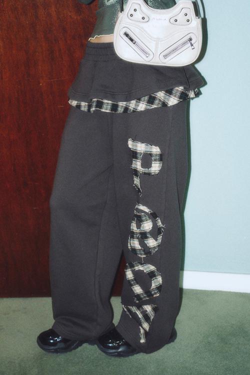 PRDA FRILL SKIRT WIDE PANTS DARK CHARCOAL