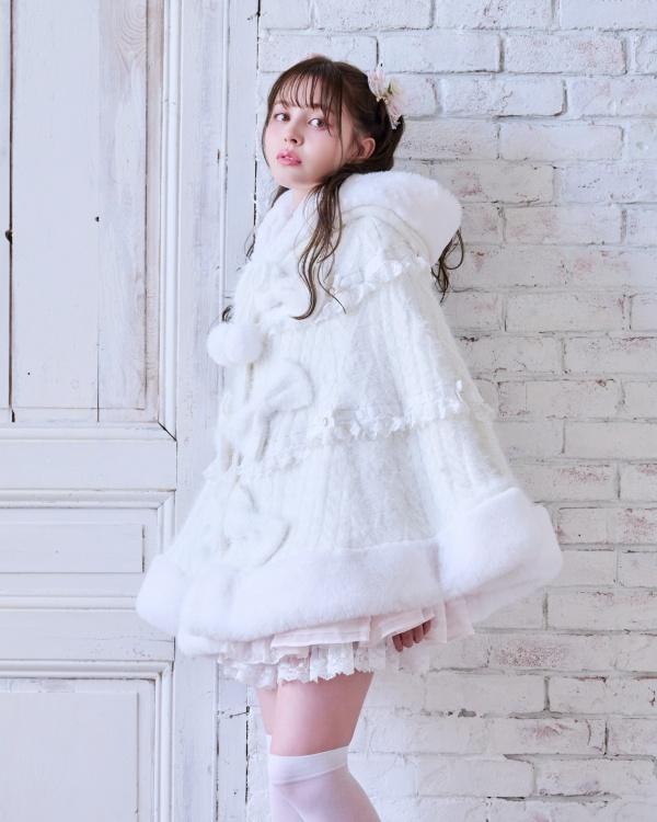 ミルフィーユレースポンチョ