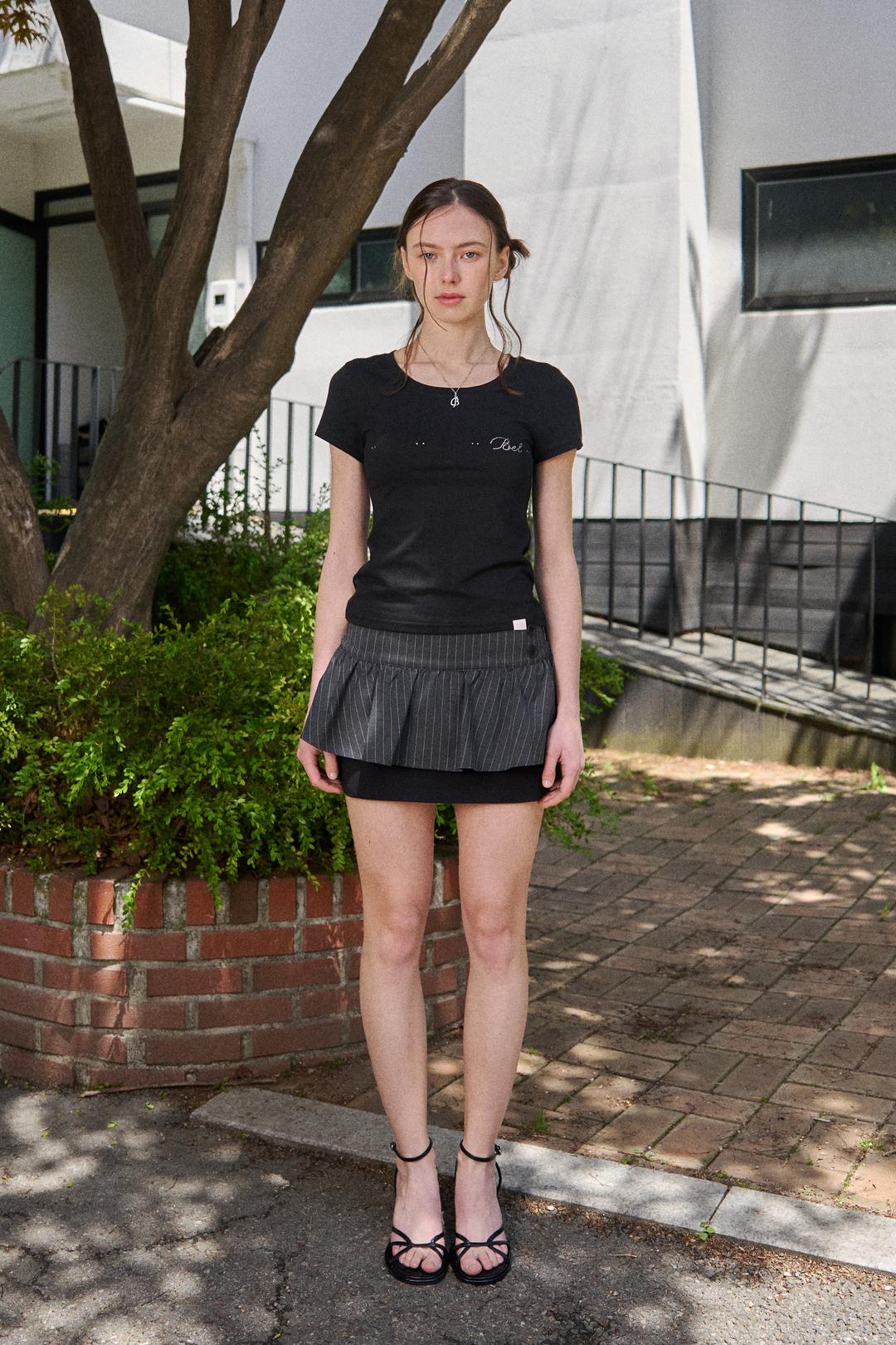 Stripe skirt pants