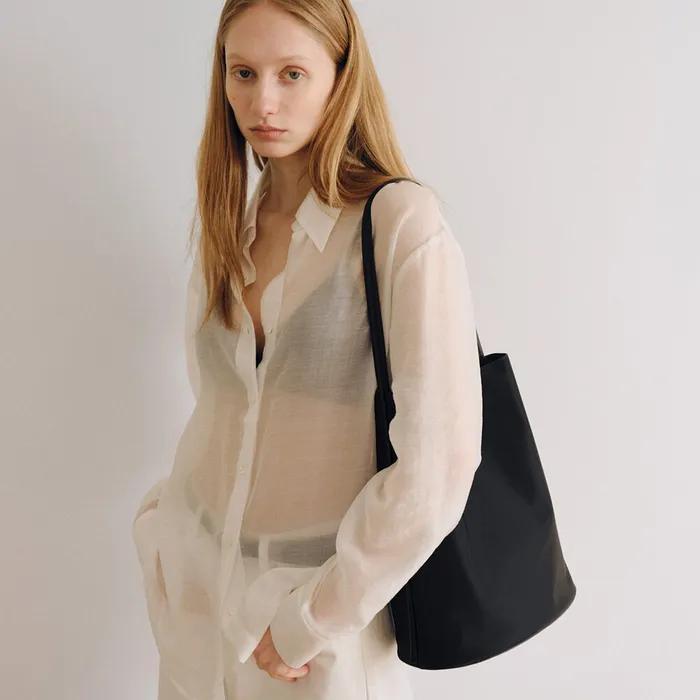 Large Mug shoulder bag Nylon Black