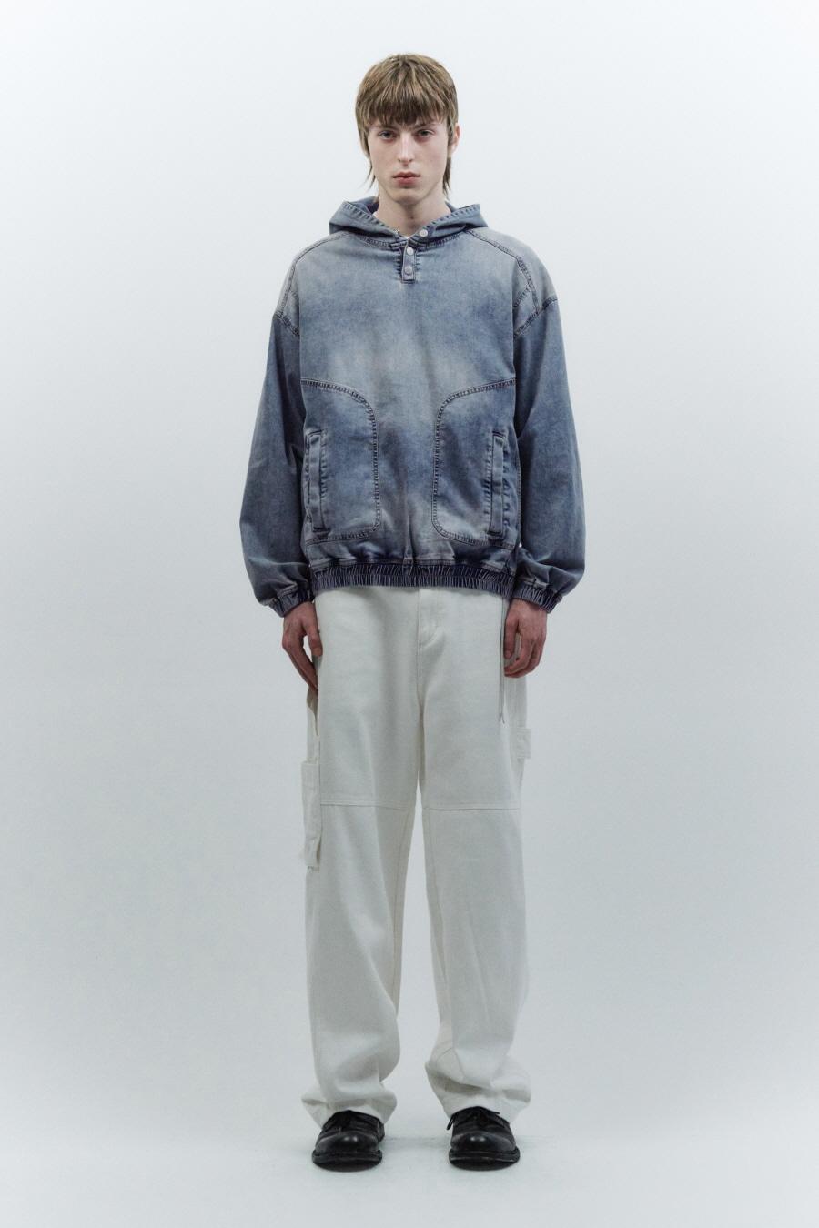 브러쉬드 데님 풀오버 BLUE