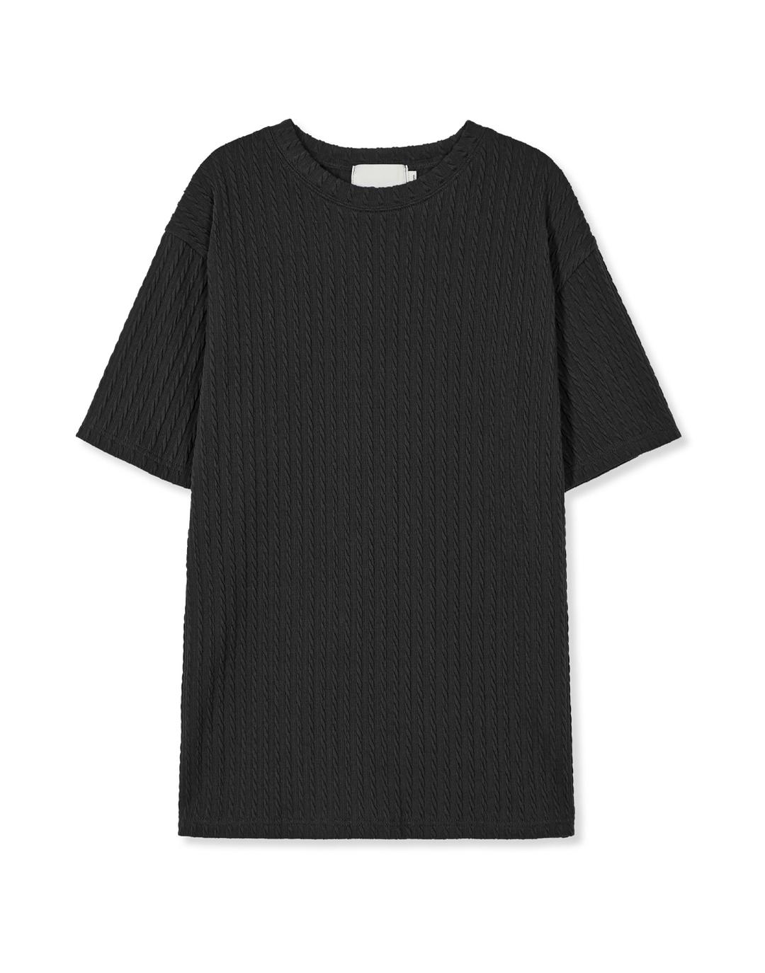 jacquard knit t-shirt black