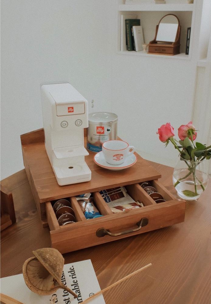 머블 원목 캡슐보관함 커피머신 정리함 2size