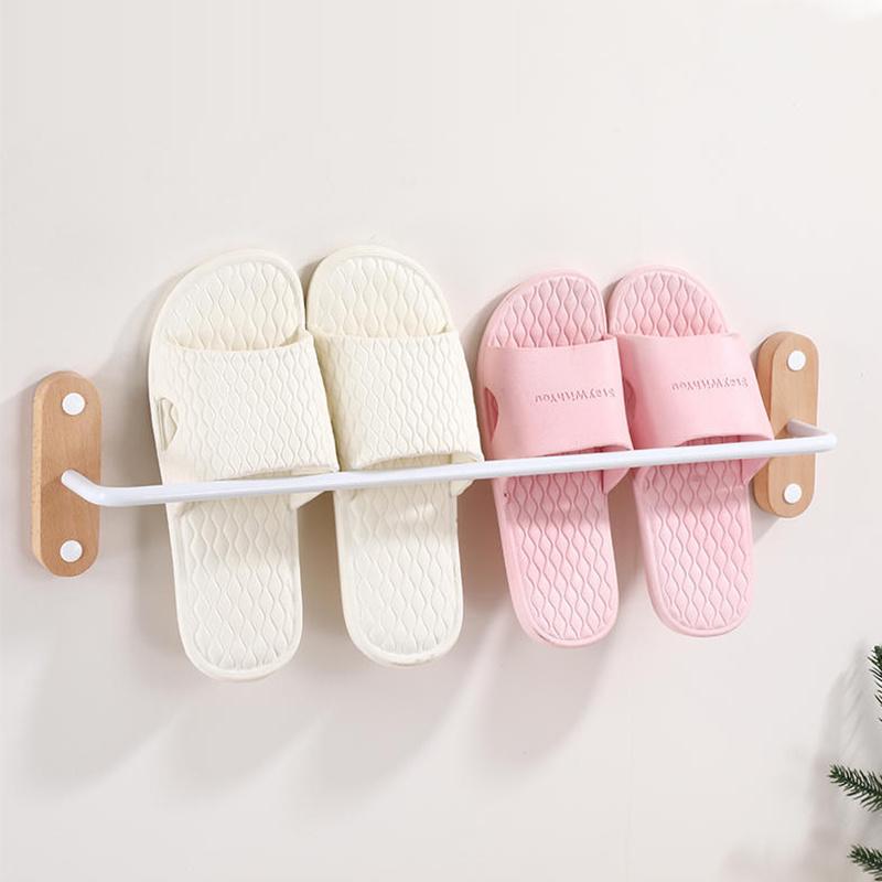 BH-TR20 무타공 원목 욕실수납 욕실실내화걸이 욕실슬리퍼걸이 욕실수건걸이 타올걸이 욕실화걸이