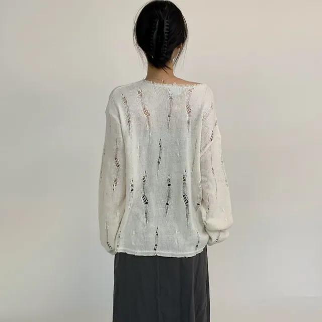 [unisex] 모헤어 빈티지 헤짐 니트 3컬러