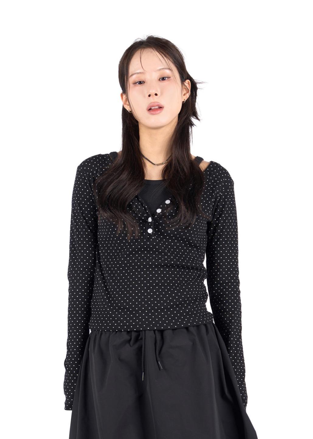 릿킴 DOT DEEP U-NECK TEE